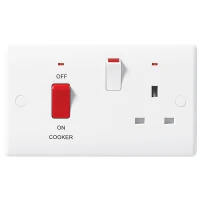 BG Nexus White Cooker Unit with Socket & Neon - 870