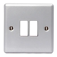 BG Nexus Metal Clad Double Light Switch - MC542