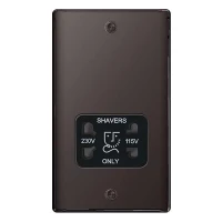 BG Nexus Black Nickel Dual Voltage Shaver Socket - NBN20B