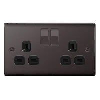 BG Nexus Black Nickel Double Socket - NBN22B