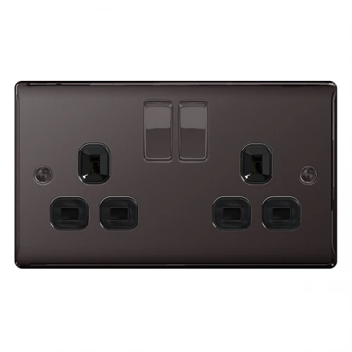 BG Nexus Black Nickel Double Socket - NBN22B