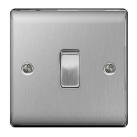 BG Nexus Brushed Steel Intermediate Light Switch - NBS13