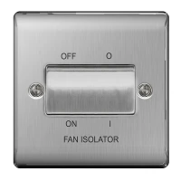 BG Nexus Brushed Steel Fan Isolator Switch TP - NBS15