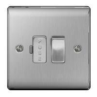 BG Nexus Brushed Steel Switched Spur - NBS50
