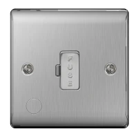 BG Nexus Brushed Steel Unswitched Spur with cable - NBS55