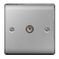 BG Nexus Brushed Steel TV Aerial Socket - NBS60