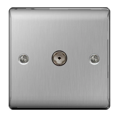 BG Nexus Brushed Steel TV Aerial Socket - NBS60