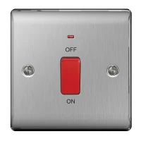 BG Nexus Brushed Steel DP Single Plate 45A - NBS74