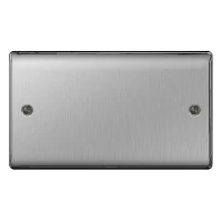 BG Nexus Brushed Steel Double Blanking Plate - NBS95