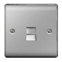 BG Nexus Brushed Steel Slave Telephone Socket - NBSBTS1