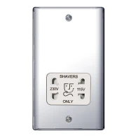 BG Nexus Polished Chrome Dual Voltage Shaver Socket - NPC20W