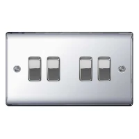 BG Nexus Polished Chrome Quad Light Switch - NPC44