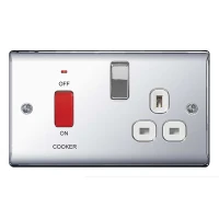 BG Nexus Polished Chrome Cooker Unit with Socket & Neon - NPC70W