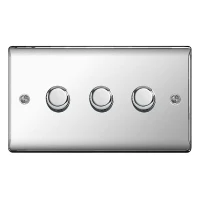 BG Nexus Polished Chrome Triple Dimmer Switch - NPC83P