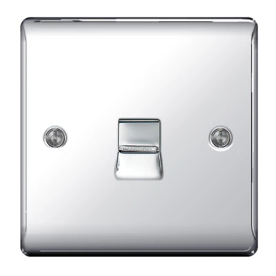 BG Nexus Polished Chrome Slave Telephone Socket - NPCBTS1
