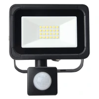 10W AC LED Floodlight with PIR Black IP65 4000k