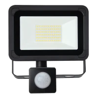 30W AC LED Floodlight with PIR Black IP65 4000K