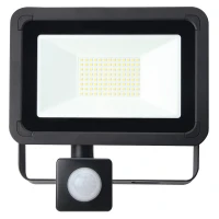 50W AC LED Floodlight with PIR Black IP65 4000K