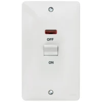 Hager Sollysta WMDP50VN 2 Gang Switch DP & LED 50A