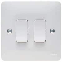 Hager Sollysta WMPS22 Plate Switch 2 Gang 2 Way 10AX
