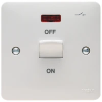 Hager Sollysta WMDP50N 1 Gang Switch DP & LED 50A