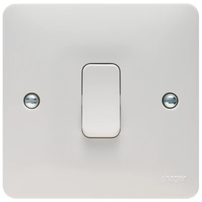Hager Sollysta WMPS12 Plate Switch 1 Gang 2 Way 10AX