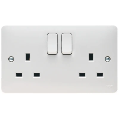 Hager Sollysta WMSS82 Switched Double Socket DP 13A