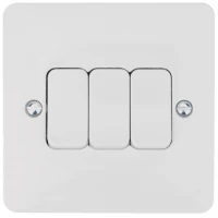 Hager Sollysta WMPS32 Plate Switch 3 Gang 2 Way 10AX