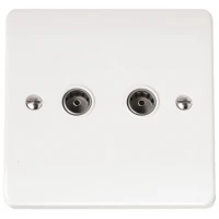 Click CMA066 Twin CoAx Socket White