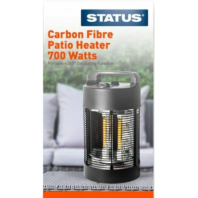 700W Electric Carbon Fibre Outdoor Table Top Patio Heater 360º Oscillation