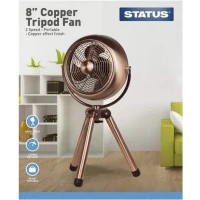 Status S8CTTRIPODFA1PKB Portable Copper Tripod Fan 8in
